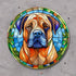 Bull Mastiff Circular Glass Suncatcher Worktop Saver
